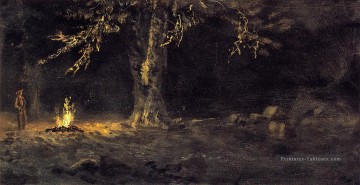 Feu de camp Yosemite Valley Albert Bierstadt Peinture à l'huile